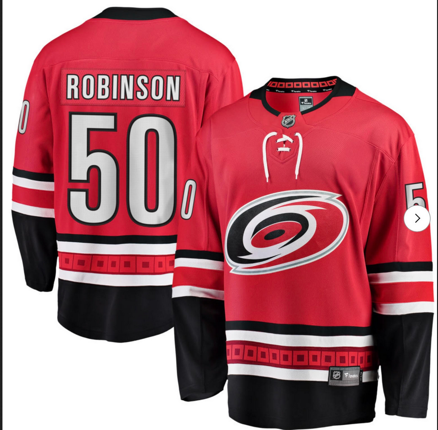Men Carolina Hurricanes #50 Robinson red  2026 NHL Jersey